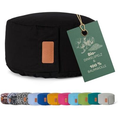 #DoYourYoga rundes Yogabolster waschbarer Bezug, Bio-Dinkelspelz (KBA) Füllung, 30 x 15 cm, Yoga Kissen für Yin Yoga & Meditation schwarz #DoYourYoga rundes Yogabolster waschbarer Bezug, Bio-Dinkelspelz (KBA) Füllung, 30 x 15 cm, Yoga Kissen für Yin Yoga & Meditation schwarz