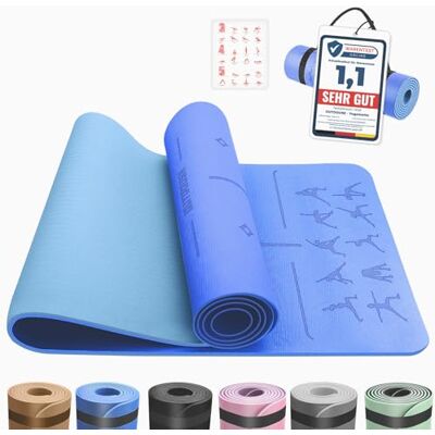 OUTDOUSE Yoga Matte, TPE 6mm Dicke Hautfreundliche Yogamatte Rutschfest Gymnastikmatte Pilates Gymnastik Meditation Stretching mit Trageriemen&Tasche Home Workout Sportmatte 183x61cm OUTDOUSE Yoga Matte, TPE 6mm Dicke Hautfreundliche Yogamatte Rutschfest Gymnastikmatte Pilates Gymnastik Meditation Stretching mit Trageriemen&Tasche Home Workout Sportmatte 183x61cm