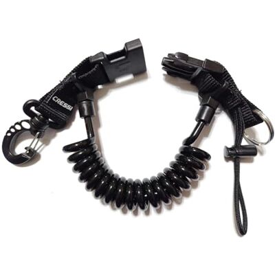 CRESSI Spiral Laynyard with Ring Spiralkabel mit Tauchring, Schwarz, Einheitsgröße, Erwachsene Unisex CRESSI Spiral Laynyard with Ring Spiralkabel mit Tauchring, Schwarz, Einheitsgröße, Erwachsene Unisex
