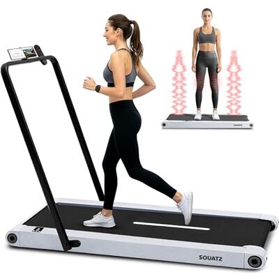 SQUATZ Walking Pad Laufband mit Vibrationsplatte, klappbares Laufband für Zuhause und Home Office, Fernbedienung, LED Display, leiser Motor, bis 120 kg SQUATZ Walking Pad Laufband mit Vibrationsplatte, klappbares Laufband für Zuhause und Home Office, Fernbedienung, LED Display, leiser Motor, bis 120 kg