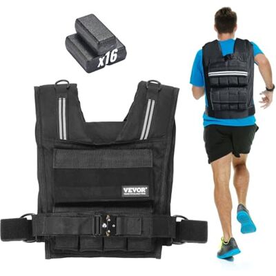 VEVOR Verstellbare Gewichtsweste 15,85 kg Gewichtsweste mit Eisengewichten & Schulterpolster & Reflektorstreifen, Körpergewichtswesten für Männer & Frauen, Trainingsgerät für Krafttraining VEVOR Verstellbare Gewichtsweste 15,85 kg Gewichtsweste mit Eisengewichten & Schulterpolster & Reflektorstreifen, Körpergewichtswesten für Männer & Frauen, Trainingsgerät für Krafttraining