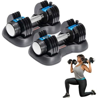 Lifepro 2 x 11.34 kg/25 lbs Adjustable Dumbbells Set Durable Weights Dumbbells Set Comes with Non Slip Handle and Safety Locking Mechanism For Home Gym Lifepro 2 x 11.34 kg/25 lbs Adjustable Dumbbells Set Durable Weights Dumbbells Set Comes with Non Slip Handle and Safety Locking Mechanism For Home Gym
