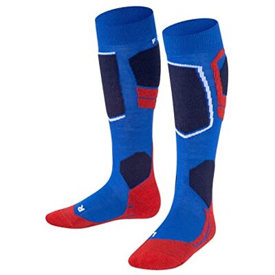 FALKE Unisex Kinder Skisocken SK4 Advanced K Kh Wolle Funktionsmaterial warm dünn 1 Paar, Blau Olympic 6940, 23-26 FALKE Unisex Kinder Skisocken SK4 Advanced K Kh Wolle Funktionsmaterial warm dünn 1 Paar, Blau Olympic 6940, 23-26
