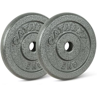 Athlyt 1-Zoll-Hantelscheiben aus Gusseisen, 2 x 5 kg – Gewichtsscheiben-Set für Krafttraining Athlyt 1-Zoll-Hantelscheiben aus Gusseisen, 2 x 5 kg – Gewichtsscheiben-Set für Krafttraining