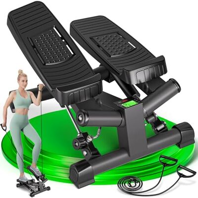 Ultrasport Stepper für Zuhause I Mini Stepper Fitness, 2 in 1 Up-Down Swing Stepper mit Power Ropes und LCD Display I Fitness Stepper für Zuhause, Ministepper Ultrasport Stepper für Zuhause I Mini Stepper Fitness, 2 in 1 Up-Down Swing Stepper mit Power Ropes und LCD Display I Fitness Stepper für Zuhause, Ministepper