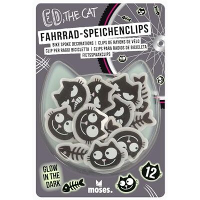 moses . Ed, the Cat Fahrrad-Speichenclips Glow in the Dark – 12 leuchtende Speichenclips im Katzen-Design, lustige Fahrrad-Deko, einfach anzubringen, schwarz moses . Ed, the Cat Fahrrad-Speichenclips Glow in the Dark – 12 leuchtende Speichenclips im Katzen-Design, lustige Fahrrad-Deko, einfach anzubringen, schwarz