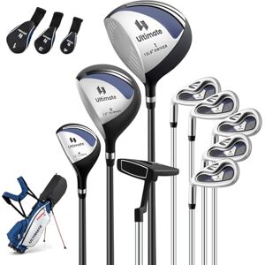 FANTASK 9 teiliges Golfset, Golfschläger Set mit Golftasche & Regenhaube, Herren Golfschlägersätze mit Putter, Driver & Fairway & Hybrid & Eisen, Blau FANTASK 9 teiliges Golfset, Golfschläger Set mit Golftasche & Regenhaube, Herren Golfschlägersätze mit Putter, Driver & Fairway & Hybrid & Eisen, Blau