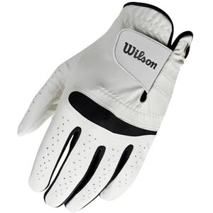 WILSON Feel Plus Herren-Golfhandschuh, Premium-Leder, Verbesserter Grip und Schweißkontrolle, Weiß/Schwarz, Größe S (Rechte Hand) WILSON Feel Plus Herren-Golfhandschuh, Premium-Leder, Verbesserter Grip und Schweißkontrolle, Weiß/Schwarz, Größe S (Rechte Hand)
