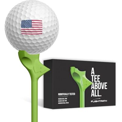 FLIGHTPATH Premium Golf Tees Durable Plastic Golf Tees Designed to Enhance Golf Shot Distance & Precision Robotically Tested to Reduce Ball Spin USGA Approved Golf Equipment FLIGHTPATH Premium Golf Tees Durable Plastic Golf Tees Designed to Enhance Golf Shot Distance & Precision Robotically Tested to Reduce Ball Spin USGA Approved Golf Equipment