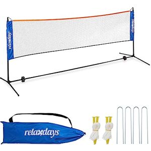 Relaxdays Badminton Netz, höhenverstellbar bis 225 cm, Tennisnetz mit Ständer, mit Tragetasche, Spielnetz, schwarz/blau Relaxdays Badminton Netz, höhenverstellbar bis 225 cm, Tennisnetz mit Ständer, mit Tragetasche, Spielnetz, schwarz/blau