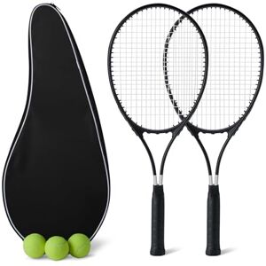 Amazon Basics Tennisschläger-Set, 2 Schläger 68,5cm, 3 Bälle, 2 Übergriffbänder, Leicht, für Erwachsene Anfänger, Schwarz Amazon Basics Tennisschläger-Set, 2 Schläger 68,5cm, 3 Bälle, 2 Übergriffbänder, Leicht, für Erwachsene Anfänger, Schwarz