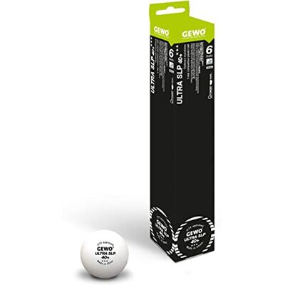 GEWO Ultra SLP Tischtennisbälle 3 Sterne Tischtennis-Ball aus Plastik 40+ ohne Naht ITTF-zertifizierte Wettkampf Bälle 6 hochwertige Profi-Tischtennisbälle weiß, 40+mm Durchmesser GEWO Ultra SLP Tischtennisbälle 3 Sterne Tischtennis-Ball aus Plastik 40+ ohne Naht ITTF-zertifizierte Wettkampf Bälle 6 hochwertige Profi-Tischtennisbälle weiß, 40+mm Durchmesser