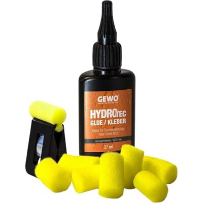 GEWO Tischtennis Kleber HydroTec – Wasserbasis, ITTF zugelas. Belagkleber für Tischtennisschläger, lösungsmittelfreier Kleber für alle TT Beläge, mit Klammer und Applikatorschwämmen, 37 / 90 ml GEWO Tischtennis Kleber HydroTec – Wasserbasis, ITTF zugelas. Belagkleber für Tischtennisschläger, lösungsmittelfreier Kleber für alle TT Beläge, mit Klammer und Applikatorschwämmen, 37 / 90 ml