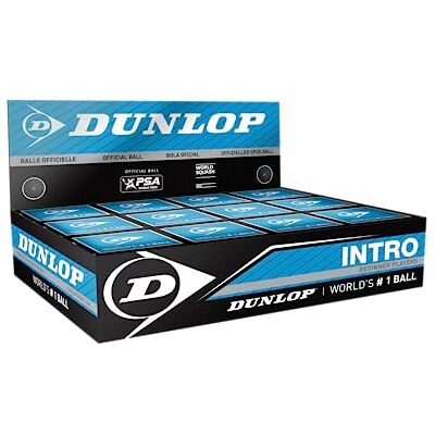 Dunlop Squashbälle Intro, Blauer Punkt 12 % größer als Pro 40 % längere Flugzeit Leichterer Kontakt Konstanter Bounce Einsteigerfreundliche Kontrolle Dunlop Squashbälle Intro, Blauer Punkt 12 % größer als Pro 40 % längere Flugzeit Leichterer Kontakt Konstanter Bounce Einsteigerfreundliche Kontrolle