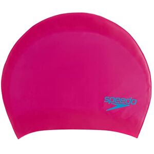 Speedo Junior Unisex Long Hair Cap Swim Cap Snag Free Easy-On, Begonia Pink/Lapis Blue, One Size Speedo Junior Unisex Long Hair Cap Swim Cap Snag Free Easy-On, Begonia Pink/Lapis Blue, One Size
