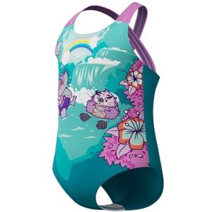 Speedo Mädchen Schwimmen Lernen Crossback Badeanzug mit Motiven Chlorbeständig Recyclingmaterial Dehnbares Material Neon Violet 6-9M Speedo Mädchen Schwimmen Lernen Crossback Badeanzug mit Motiven Chlorbeständig Recyclingmaterial Dehnbares Material Neon Violet 6-9M