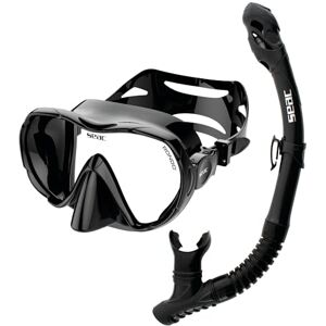 SEAC Set Bis Rondò Dry Schnorchelset für Erwachsene mit rahmenloser Einzellinsenmaske aus gehärtetem Glas und Dry Top Schnorchel mit Ausblasventil und ergonomischem Silikonmundstück SEAC Set Bis Rondò Dry Schnorchelset für Erwachsene mit rahmenloser Einzellinsenmaske aus gehärtetem Glas und Dry Top Schnorchel mit Ausblasventil und ergonomischem Silikonmundstück
