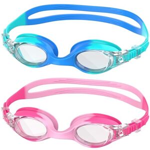 Ambienden 2 Pcs Taucherbrille Kinder, High Definition Anti-Fog, UV-Schutz Schwimmbrille Kinder mit Quick Adjust Strap, Silikon-Dichtung, Unisex mit Kleinem Rahmen Kinder 3-14 jahre, Blau&Rosa Ambienden 2 Pcs Taucherbrille Kinder, High Definition Anti-Fog, UV-Schutz Schwimmbrille Kinder mit Quick Adjust Strap, Silikon-Dichtung, Unisex mit Kleinem Rahmen Kinder 3-14 jahre, Blau&Rosa