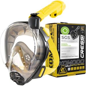 Cressi Komodo Vollgesichts-Schnorchelmaske 180°-Sichtfeld Tauchen & Schnorchel Dry-Splash & CO2-Technologie zum Tauchen Silikon-Dichtung Schnorchelset Erwachsene Schwarz/Gelb M/L Cressi Komodo Vollgesichts-Schnorchelmaske 180°-Sichtfeld Tauchen & Schnorchel Dry-Splash & CO2-Technologie zum Tauchen Silikon-Dichtung Schnorchelset Erwachsene Schwarz/Gelb M/L