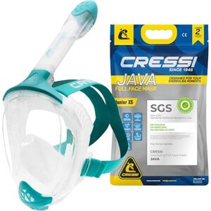 Cressi Java Full Face Mask Clear/Aquamarine XS-Vollgesichts Schnorchelmaske Compact Fit,Ultraklare Antibeschlaglinse,100 % Silikon,Schnorchel Trocken mit Sicherheitsventilen, Transparent/Aquamarin,XS Cressi Java Full Face Mask Clear/Aquamarine XS-Vollgesichts Schnorchelmaske Compact Fit,Ultraklare Antibeschlaglinse,100 % Silikon,Schnorchel Trocken mit Sicherheitsventilen, Transparent/Aquamarin,XS