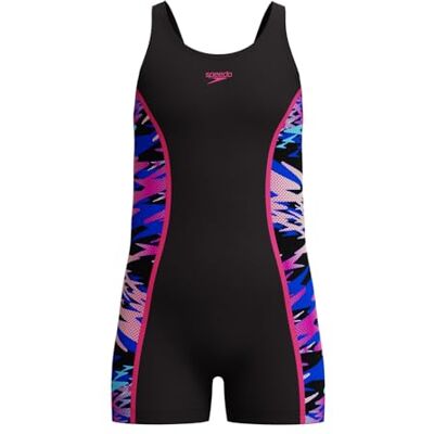 Speedo Hyperboom Splice Muscleback Schwimm Legsuit für Mädchen, Schwarz, 10 Speedo Hyperboom Splice Muscleback Schwimm Legsuit für Mädchen, Schwarz, 10