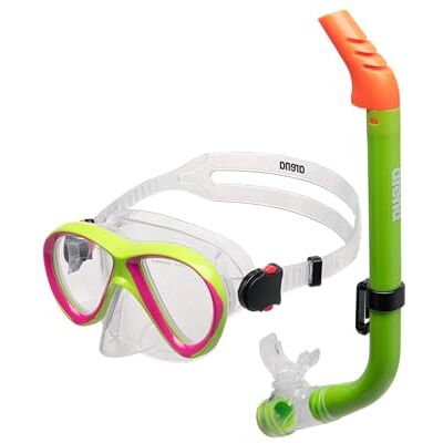 ARENA Set Schnorchelmaske und Schnorchel für Kinder, Schnorchelmaske, Meeresmaske, Schnorchelset für Mädchen mit Anti-Leck-Technologie, Flexibler Schlauch mit Entleerungsventil, Hypoallergenes Silikon ARENA Set Schnorchelmaske und Schnorchel für Kinder, Schnorchelmaske, Meeresmaske, Schnorchelset für Mädchen mit Anti-Leck-Technologie, Flexibler Schlauch mit Entleerungsventil, Hypoallergenes Silikon