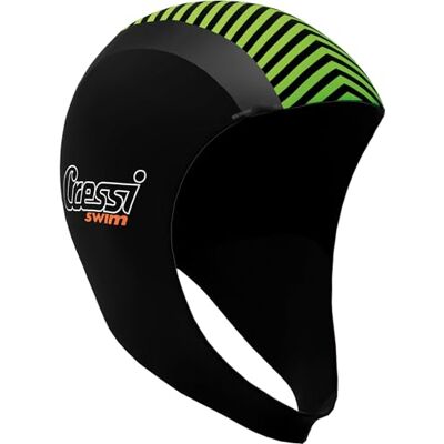 CRESSI Swim Hood 2mm Unisex Adult Schutzkappe zum Schwimmen/Schnorcheln/Tauchen, Schwarz/Orange/Lime CRESSI Swim Hood 2mm Unisex Adult Schutzkappe zum Schwimmen/Schnorcheln/Tauchen, Schwarz/Orange/Lime