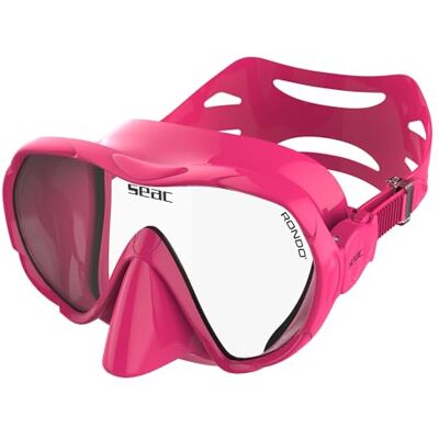 SEAC Rondò Rahmlose Einglas-Silikonmaske zum Tauchen und Schnorcheln oder Combo-Set Maske + Schnorchel Reverse Dry mit Dry-Top-System und Ausblasventil SEAC Rondò Rahmlose Einglas-Silikonmaske zum Tauchen und Schnorcheln oder Combo-Set Maske + Schnorchel Reverse Dry mit Dry-Top-System und Ausblasventil