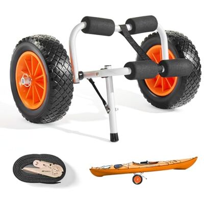 VEVOR Kajakwagen, 90 kg, Faltbarer Kanuwagen mit 25,4 cm Vollgummireifen & 1 Ratschengurt, Bootswagen zum Transportieren von Kajaks, Kanus, Paddleboards, Jon-Booten, 620x350x325 mm VEVOR Kajakwagen, 90 kg, Faltbarer Kanuwagen mit 25,4 cm Vollgummireifen & 1 Ratschengurt, Bootswagen zum Transportieren von Kajaks, Kanus, Paddleboards, Jon-Booten, 620x350x325 mm