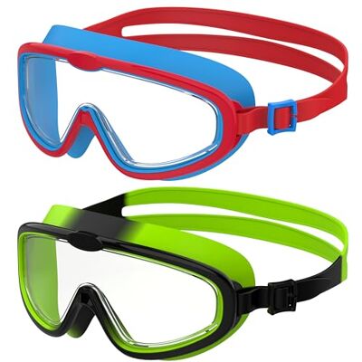 Seaflar 2 Pcs Kinder Schwimmbrille mit Großrahmen, Klare Sicht Anti-Beschlag Taucherbrille, UV-Schutz, Schnellverstellung, Silikon-Dichtring, Unisex Schwimmbrille für Kinder & Jugendliche von 3-14 Seaflar 2 Pcs Kinder Schwimmbrille mit Großrahmen, Klare Sicht Anti-Beschlag Taucherbrille, UV-Schutz, Schnellverstellung, Silikon-Dichtring, Unisex Schwimmbrille für Kinder & Jugendliche von 3-14