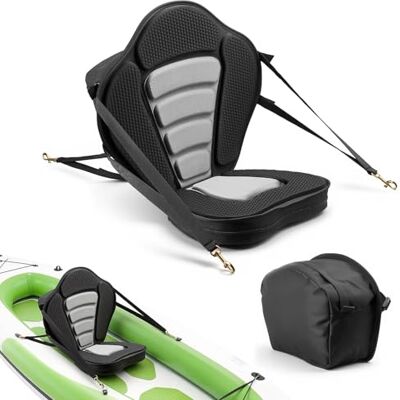 VEVOR 1 x Kajaksitz 65 mm Dicke, Gepolsterter Sitz für Stand-Up-Paddleboard, Bootssitz mit Rückenlehne & Aufbewahrungstasche & Verstellbaren Gurten für SUP Kanu Angelboot Aufblasbares Kajak VEVOR 1 x Kajaksitz 65 mm Dicke, Gepolsterter Sitz für Stand-Up-Paddleboard, Bootssitz mit Rückenlehne & Aufbewahrungstasche & Verstellbaren Gurten für SUP Kanu Angelboot Aufblasbares Kajak