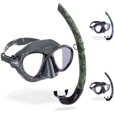 CRESSI Metis & Corsica Camouflage-Kombi-Set zum Angeln und Freitauchen, Metis-Maske und Korsika-Schnorchel, Einheitsgröße, Unisex-Erwachsene CRESSI Metis & Corsica Camouflage-Kombi-Set zum Angeln und Freitauchen, Metis-Maske und Korsika-Schnorchel, Einheitsgröße, Unisex-Erwachsene