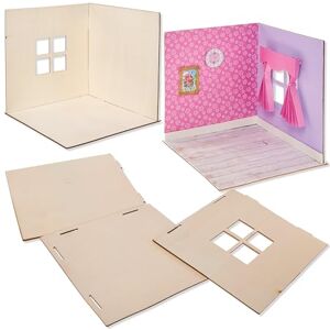 Baker Ross FN255 Mini Puppenhaus Holz Zimmer Kit 1 Stück, Holz Puppenhaus Bausatz zum Basteln und Gestalten Baker Ross FN255 Mini Puppenhaus Holz Zimmer Kit 1 Stück, Holz Puppenhaus Bausatz zum Basteln und Gestalten