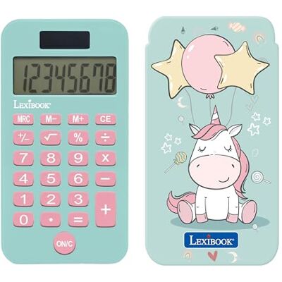 Lexibook , Einhorn, Taschenrechner mit Schutzabdeckung, Klassische und Erweiterte Funktionen, Batterie- und Solarstrom, Blau und Rosa, C45UNI Lexibook , Einhorn, Taschenrechner mit Schutzabdeckung, Klassische und Erweiterte Funktionen, Batterie- und Solarstrom, Blau und Rosa, C45UNI