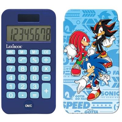 Lexibook , SEGA Sonic the Hedgedog, Taschenrechner mit Schutzhülle, konventionelle und erweiterte Rechnerfunktionen, Batterie- und solarbetrieben, Blau, C45SN Lexibook , SEGA Sonic the Hedgedog, Taschenrechner mit Schutzhülle, konventionelle und erweiterte Rechnerfunktionen, Batterie- und solarbetrieben, Blau, C45SN