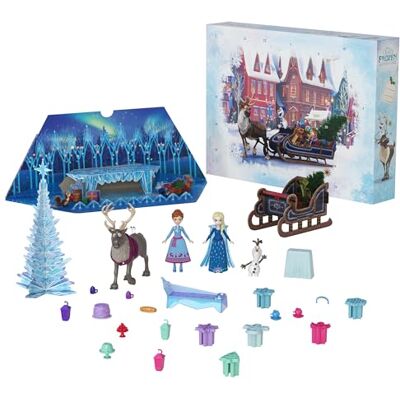 Mattel Disney Die Eiskönigin Kleine Anna- und Elsa-Puppen Adventskalender mit 2 Freundefiguren, formbarem Sand und 24 Spielteilen, inspiriert von Die Eiskönigin Olaf taut auf“, HWX20 Mattel Disney Die Eiskönigin Kleine Anna- und Elsa-Puppen Adventskalender mit 2 Freundefiguren, formbarem Sand und 24 Spielteilen, inspiriert von Die Eiskönigin Olaf taut auf“, HWX20