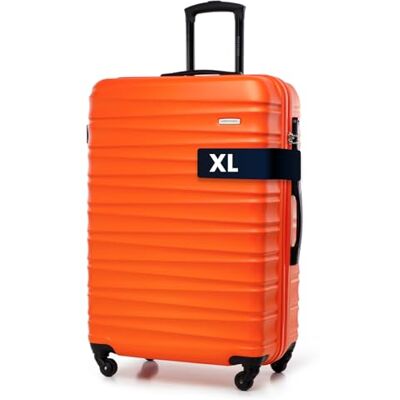 WITTCHEN Reisekoffer Groß Rollkoffer Trolley Großer Koffer Check-In Gepäck Hartschale aus ABS 4 Spinner-Rollen Zahlenschloss Groove Line Größe L orange Lufthansa/Eurowings/Ryanair WITTCHEN Reisekoffer Groß Rollkoffer Trolley Großer Koffer Check-In Gepäck Hartschale aus ABS 4 Spinner-Rollen Zahlenschloss Groove Line Größe L orange Lufthansa/Eurowings/Ryanair