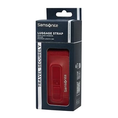 Samsonite TA Revolution – Gepäckgurt 50mm, Verstellbar & Robuste klick-Schnalle, Sicheres Kofferband für Reisen, Rot Samsonite TA Revolution – Gepäckgurt 50mm, Verstellbar & Robuste klick-Schnalle, Sicheres Kofferband für Reisen, Rot