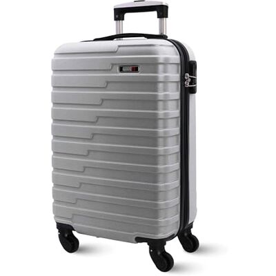 Coronel Tapiocca Coronel Tapioca Reisekoffer, Kabinenkoffer, Reisekoffer, geeignet für Ryannair, Trolley, Robustes Flugzeuggepäck mit 4 360°-Rädern und Vorhängeschloss, Silber, 55x40x20 cm, Kabinenkoffer Coronel Tapiocca Coronel Tapioca Reisekoffer, Kabinenkoffer, Reisekoffer, geeignet für Ryannair, Trolley, Robustes Flugzeuggepäck mit 4 360°-Rädern und Vorhängeschloss, Silber, 55x40x20 cm, Kabinenkoffer