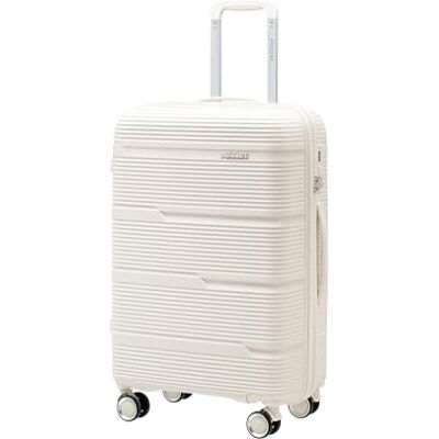 PUCCINI Casablanca Koffer 66x43x27 cm Hartschalenkoffer aus Polypropylen Reisekoffer mit 4 Spinner Rollen Zahlenschloss Leicht (3,4 kg) Teleskopgriff Kreuzspanngurte (Weiß, L) PUCCINI Casablanca Koffer 66x43x27 cm Hartschalenkoffer aus Polypropylen Reisekoffer mit 4 Spinner Rollen Zahlenschloss Leicht (3,4 kg) Teleskopgriff Kreuzspanngurte (Weiß, L)
