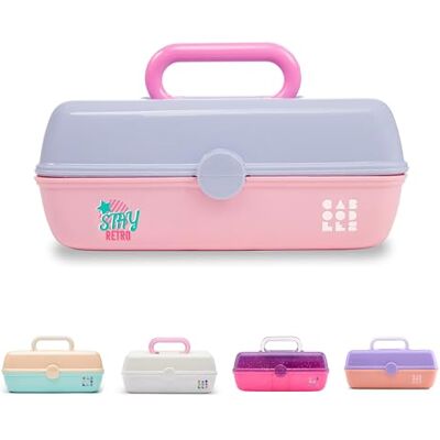 Caboodles Stay Retro – Pretty In Petite Make-up-Organizer Kompakter Kosmetikkoffer Periwinkle Blue Over Pink Caboodles Stay Retro – Pretty In Petite Make-up-Organizer Kompakter Kosmetikkoffer Periwinkle Blue Over Pink