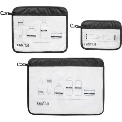 Tatonka Kulturbeutel Zip Flight Bag Set (3 Stück A4 / A5 / A6) Transparente Beutel zur Mitnahme von Flüssigkeiten im Flugzeug-Handgepäck (Black) Tatonka Kulturbeutel Zip Flight Bag Set (3 Stück A4 / A5 / A6) Transparente Beutel zur Mitnahme von Flüssigkeiten im Flugzeug-Handgepäck (Black)