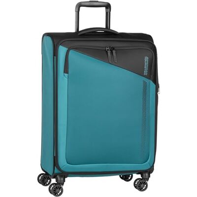 American Tourister Daring Dash Spinner M, Erweiterbar Koffer, 66.5 cm, 67/75 L, Schwarz/Blau (Black/Blue) American Tourister Daring Dash Spinner M, Erweiterbar Koffer, 66.5 cm, 67/75 L, Schwarz/Blau (Black/Blue)