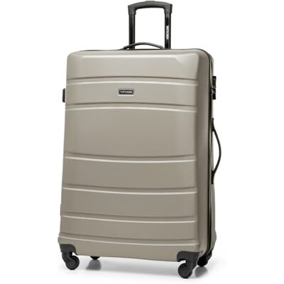 WITTCHEN Globe Line Großer Koffer Trolley Reisekoffer aus ABS Hartschale 4 Rollen Zahlenschloss Größe L Champagner Lufthansa/Eurowings/Ryanair/Condor/Discover Airlines WITTCHEN Globe Line Großer Koffer Trolley Reisekoffer aus ABS Hartschale 4 Rollen Zahlenschloss Größe L Champagner Lufthansa/Eurowings/Ryanair/Condor/Discover Airlines