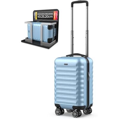 NUMADA Reisekoffer Kabine 40 x 25 x 20 cm (20 l) Upfly Underseat 16 XXS mit abnehmbaren Rädern, Kabinenkoffer aus ABS, ideal als Handgepäck für Ryanair, Vueling oder Easyjet, hellblau, Reisekoffer NUMADA Reisekoffer Kabine 40 x 25 x 20 cm (20 l) Upfly Underseat 16 XXS mit abnehmbaren Rädern, Kabinenkoffer aus ABS, ideal als Handgepäck für Ryanair, Vueling oder Easyjet, hellblau, Reisekoffer