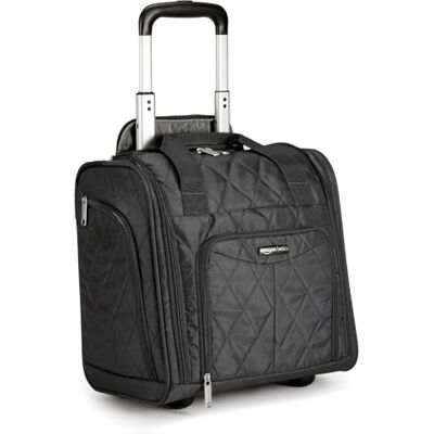 Amazon Basics Koffer Zur Aufbewahrung Unter Dem Sitz, Schwarz (Schwarz Gesteppt), 35.3 cm x 25.2 cm x 38.5 cm Amazon Basics Koffer Zur Aufbewahrung Unter Dem Sitz, Schwarz (Schwarz Gesteppt), 35.3 cm x 25.2 cm x 38.5 cm