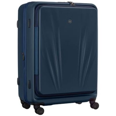WENGER Skyon L Hartschalenkoffer mit 4 Rollen, Trolley, L, 103 (120) l, Sicherheitsschloss, Damen Herren, Reisen Urlaub, Blau WENGER Skyon L Hartschalenkoffer mit 4 Rollen, Trolley, L, 103 (120) l, Sicherheitsschloss, Damen Herren, Reisen Urlaub, Blau