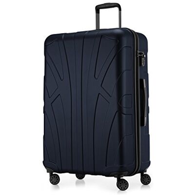 suitline Großer Hartschalen-Koffer Koffer Trolley Rollkoffer XL Reisekoffer, TSA, 76 cm, ca. 96-110 Liter, 100% ABS matt, Dunkelblau suitline Großer Hartschalen-Koffer Koffer Trolley Rollkoffer XL Reisekoffer, TSA, 76 cm, ca. 96-110 Liter, 100% ABS matt, Dunkelblau