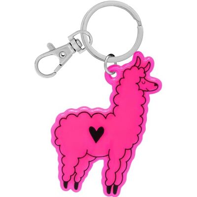 GRUSS & CO Reflektor neon Motiv "Lama" Figürlicher Neon-Reflektor, Schlüsselring, Karabinerverschluss, Reflektoranhänger Kindergeburtstag, Geschenk 70155 GRUSS & CO Reflektor neon Motiv "Lama" Figürlicher Neon-Reflektor, Schlüsselring, Karabinerverschluss, Reflektoranhänger Kindergeburtstag, Geschenk 70155