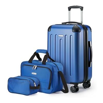 Amazon Basics Hartschalenkoffer 3Stück, 4 Spinner-Räder, Marineblau Amazon Basics Hartschalenkoffer 3Stück, 4 Spinner-Räder, Marineblau